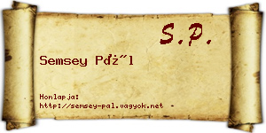 Semsey Pál névjegykártya